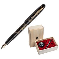 Ручка перьевая Namiki Tradition Mount Fuji and Dragon цвет чернил черный цвет корпуса черный